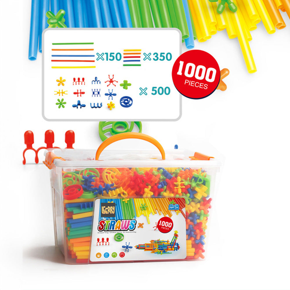 1000 Pcs Interlocking Straw Building Toy