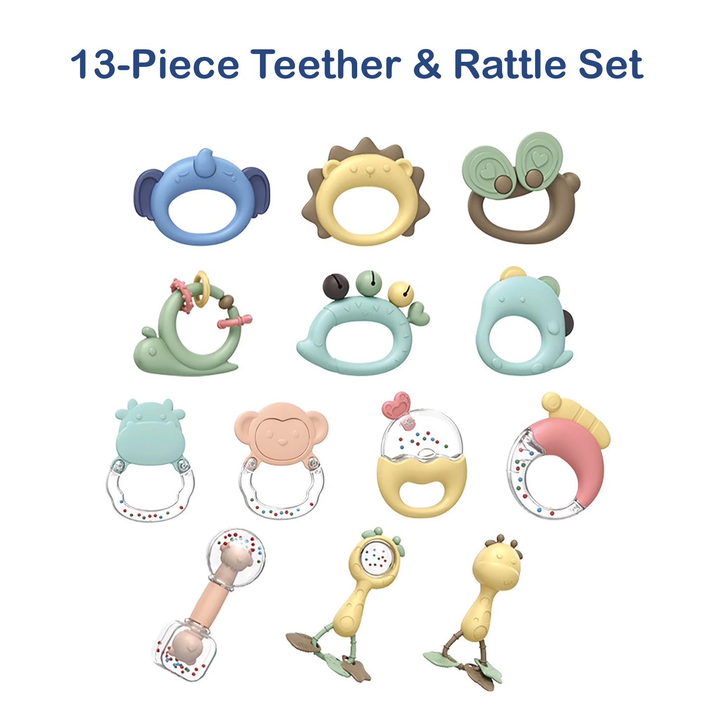 13 Pcs Baby Teether and Rattle toy Set