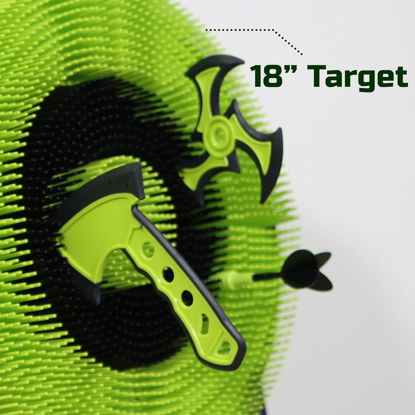 Leeray 3-in-1 Bristle Target Board Game - Axe Throwing Target Set with Throwing Axes, Lawn Darts, and Shooting Ninja Stars - 3 Safe Axe Throwing Game Outdoor and Indoor Games for Adults & Kids +6
