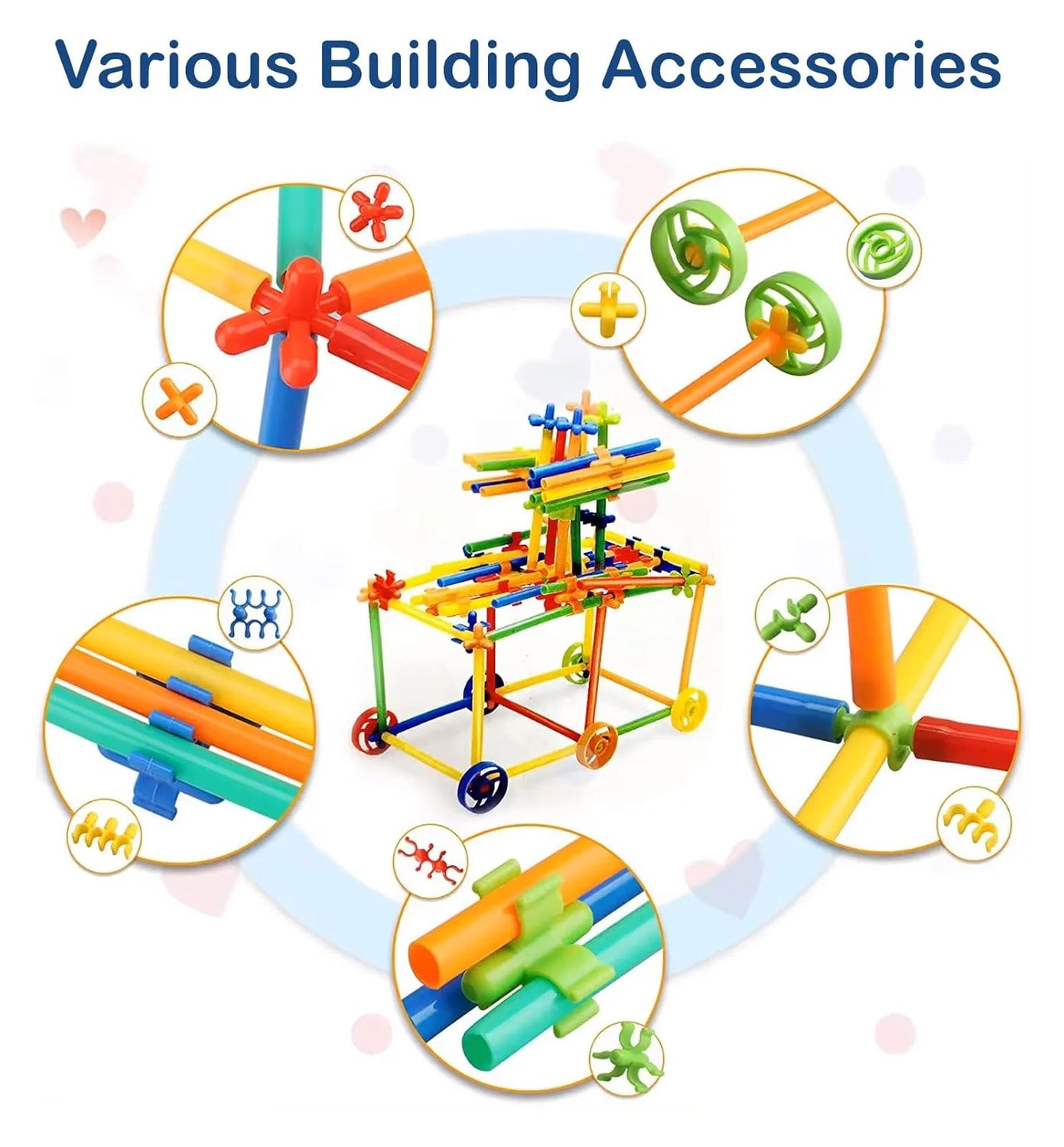 1000 Pcs Interlocking Straw Building Toy