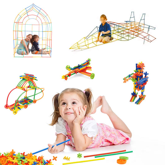 1000 Pcs Interlocking Straw Building Toy